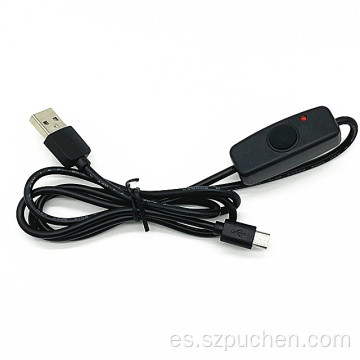 Cable de alimentación del interruptor USB para la lámpara de escritorio LED